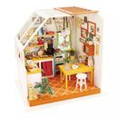 Cutebee DIY Dollhouse Kit Apartment Loft Miniatur-Puppenhäuser aus Holz mit Möbel-LED-Leuchten für Kindergeburtstagsgeschenk