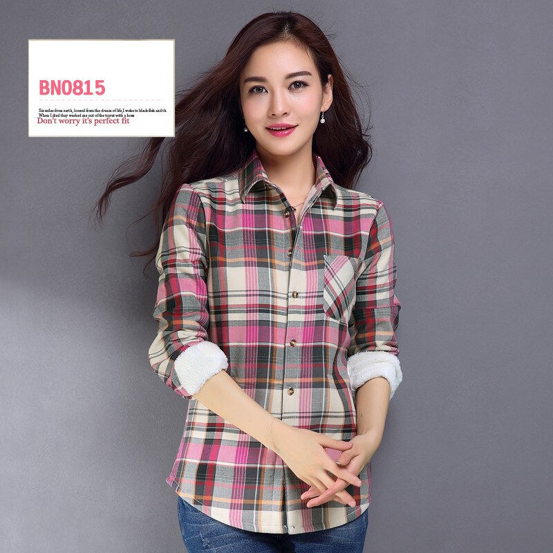 S-4XL Frauen Baumwollhemd Frühling Herbst Winter 2022 Neue Casual Langarm Gebürstet Plaid Streifen Shirts Mädchen Tops Bluse Weiblich