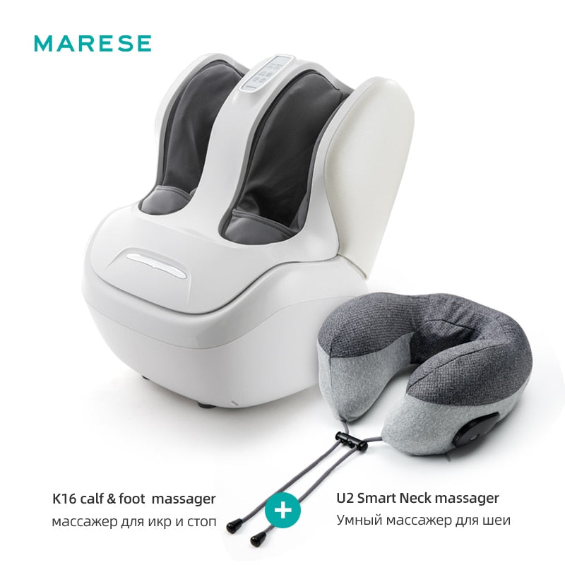 MARESE Elektrisches Waden- und Fußmassagegerät Vibrations-Shiatsu-Luftkompression Wärmerollen Knetbein Schönheitsmassagegerät K16