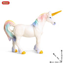 Oenux Classic Mythical Rainbow Pegasus Simulation Animal Original Fairy Tale Fly Horse Action Figures Model PVC Educational Toys