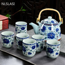 Hot Sale Yixing Ceramic Tea Set Tea Tray Outdoor Camping Mountaineering TeaSet Chinese Tea Ceremony NLSLASI tea pot and cup set