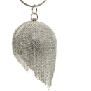 Boutique De FGG Round Ball Damen Gold Kristall Abendtaschen und Clutches Strass Quasten Hochzeit Party Braut Diamond Clutch