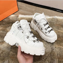 2020 Punk Stil Frauen Turnschuhe Lace-up 6 CM Plateauschuhe Frau Creepers Weibliche Casual Wohnungen Metalldekor Tenis Feminino