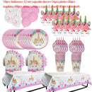 Unicorn Party Supplies Einweggeschirr-Set Kindergeburtstagsfeier Dekoration Unicornio Decor Plates Cup Banner Baby Shower