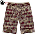 Bermuda Herren Hot 2022 Sommer Elastische Taille Herren Plaid Shorts Klassisches Design Reithosen Baumwolle Casual Strand Kurze Hosen Große Größe 44