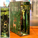 Cutebee DIY Bücherecke Miniaturen Regaleinsatz Buchstütze Puppenhaus Modell Roombox Bausatz Holz Bücherregal Spielzeug Geschenke 3D Haus