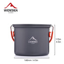 Widesea Camping Supplies Aluminium-Hängetopf, Küche zum Kochen im Freien, Antihaft-Kochgeschirr, 2 bis 3 Personen, für Tourismus, Wanderung, Picknick