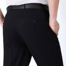 Pantalones de seda finos de negocios de verano para hombre 29-56 pantalones de traje holgados de oficina transpirables negros clásicos formales de talla grande para hombre