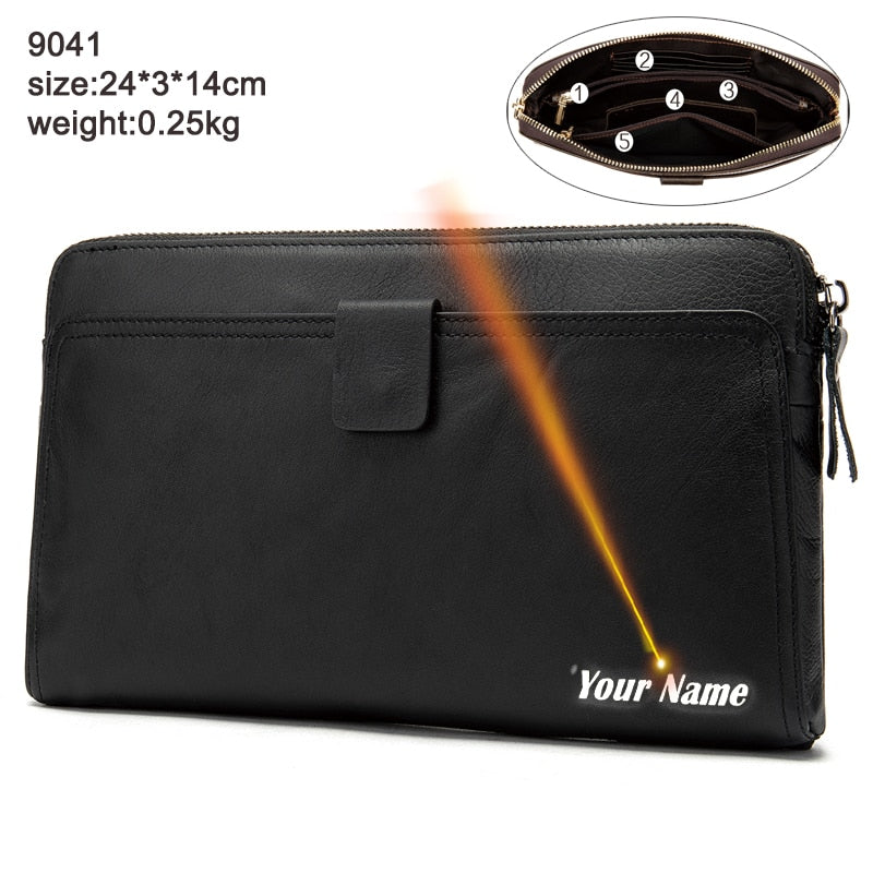 Westal Herren Geldbörse Echtleder Clutch Bag Herren Geldbörse Leder Geldbörse für Kreditkarte Handy Geldbörsen für Reisepass Geldbörsen