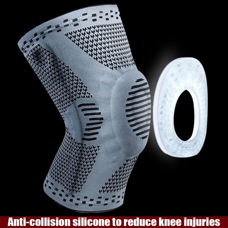 Rodillera de compresión deportiva, Protector de rótula, almohadillas de silicona de punto para piernas para ciclismo, correr, baloncesto, fútbol