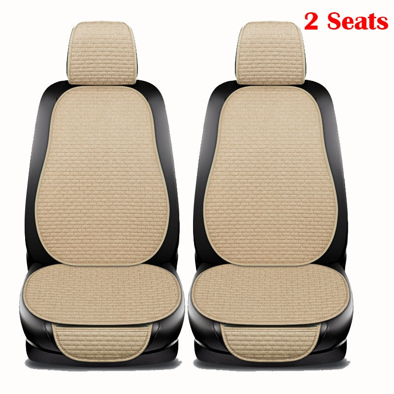 Car Seat Cover Front/ Rear/ Full Set Choose Car Seat Protector Cushion Linen Fabric Car Accessories Universal Size Anti-slip