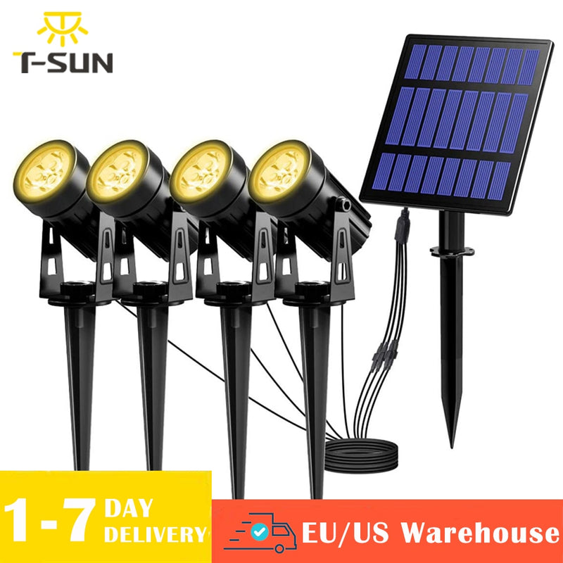 T-SUNRISE LED Solar Garden Light IP65 Lámpara solar impermeable Lámpara de paisaje al aire libre para césped de jardín al aire libre