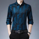 2022 Marke Neue Langarm Männer Social Shirt Streetwear Casual Gestreifte Hemden Kleid Herren Slim Regular Fit Kleidung Mode 1302