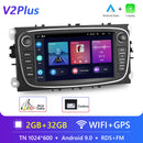 Podofo 4G HIFI Android 10 2 Din Autoradio Multimedia Video Player für Ford Focus S-Max Mondeo 9 Galaxy C-Max Navigation GPS 2din