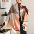 Luxus Pferdedruck Schal Frauen Kaschmir Winter Warme Schals Marke Pashmina Schals Lady Wraps Bufanda Dickes Bandana