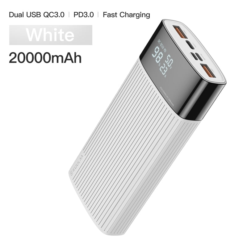 KUULAA Power Bank 20000mAh QC PD 3.0 PoverBank Carga rápida PowerBank 20000 mAh USB Cargador de batería externo para iPhone 14 13