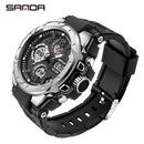 SANDA Marke Herrenuhr Military Outdoor Sports Wasserdichte Uhren Dual Display Quarz LED Digitaluhr Relogio Masculino