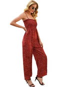 Frauen Polka Dot Jumpsuit Hohe Taille Strampler Boho Gelb Spaghettibügel Weite Beinhose Einteiliger Overall Weibliche Sommeroveralls