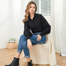 Deeptown Lantern Sleeves Vintage Shirts Damen Elegante weiße Damenbluse mit üppigen Ärmeln 2022 Fashion Button Up Shirt Black