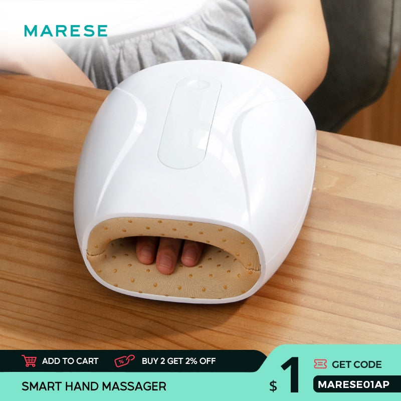 Marese kabelloses elektrisches Handmassagegerät Palm Finger Akupunkturpunkt mit Luftkompressionsmassage mit Wärme für Frauen Beauty Geschenk