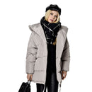 FTLZZ Winter Damen Jacken 90% weiße Entendaunen Parkas lose Kapuzenmäntel mittellang warm lässig rosa Schnee Outwear