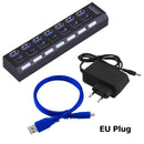 USB HUB 3.0 4 7 Port USB Multi Splitter mit Netzschalter Netzteil Adapter für Macbook PC Computer Laptops Notebook Zubehör