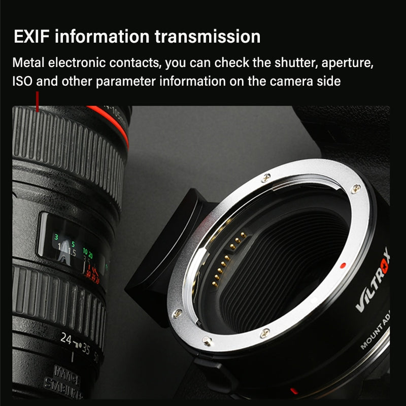 VILTROX EF-EOS R Canon EF to RF Lens Adapter Auto Focus Full Frame for Canon EOS RF Mount R RP R3 R5C R6 C70 R7 R10 Camera