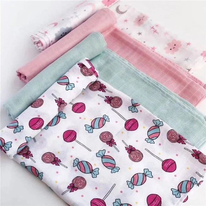 120cm*110cm 2 Layer Muslin Blanket Gauze Bamboo Baby Swaddle Blankets Newborn Baby Muslin Battaniye