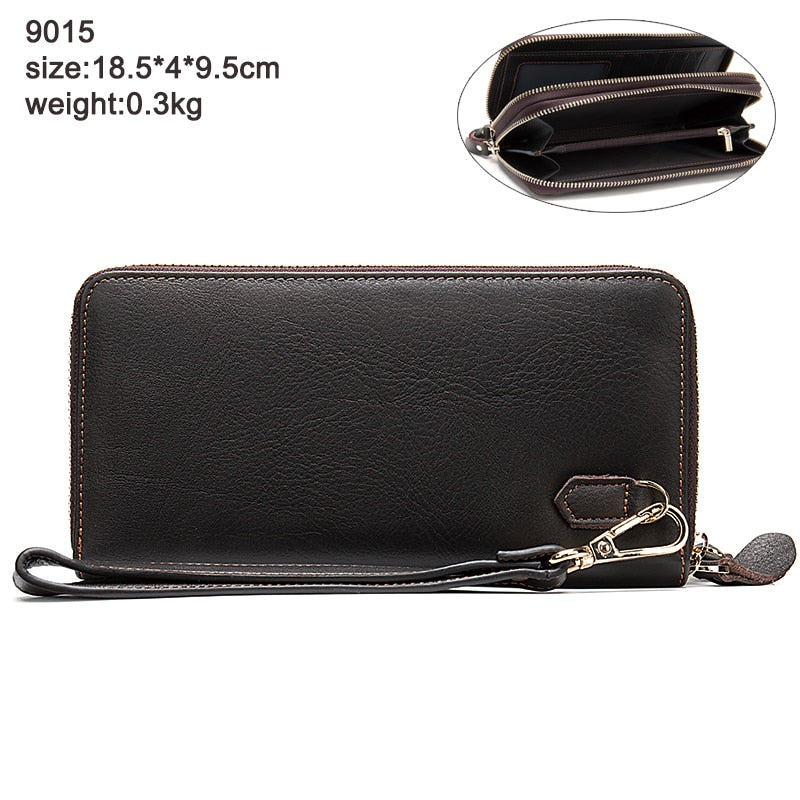 Westal Herren Geldbörse Echtleder Clutch Bag Herren Geldbörse Leder Geldbörse für Kreditkarte Handy Geldbörsen für Reisepass Geldbörsen