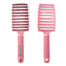 Huiyun Hot Hair Brush Wildschweinborsten-Kopfhaut-Massagekamm Nylon Frauen Wet Curly Tangle Brushes Salon Detagling Hairdressing Styling