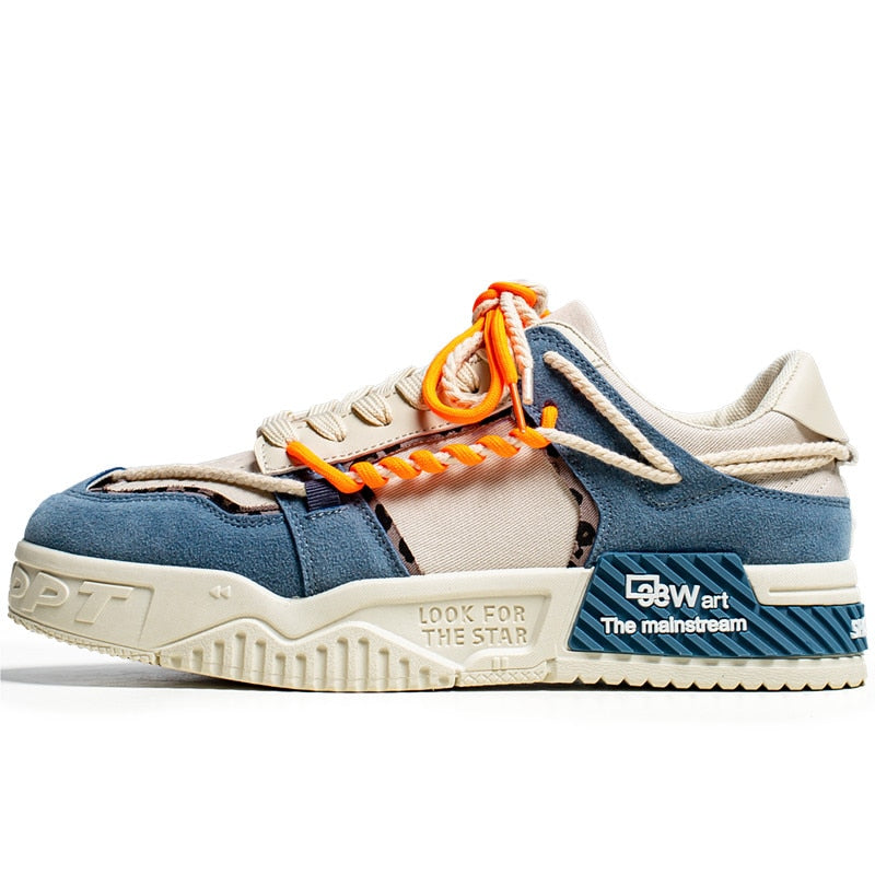 Men's Shoes Lightweight Breathable Casual Sports Shoes Men's Trend Versatile Flat Bottom Shoes Thick Sole White Shoes for Men