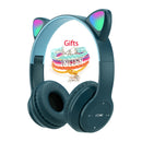 Kabellose Kopfhörer Katzenohr mit Mikrofon Blue-Tooth Glow Light Stereo Bass Helme Kinder Gamer Girl Geschenke PC Phone Gaming Headset