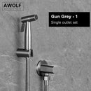 Awolf Rose Gold Hygienischer Duschkopf Handtoilette Bidet Sprühset Edelstahl Shattaf Messingventil Analdusche AP2102