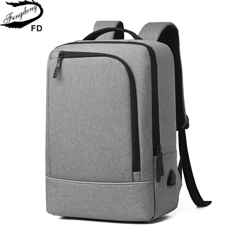 Fengdong wasserdichter Schulrucksack für Teenager Junge USB Lade Bagpack männliche Taschen College Student Rucksack für Schulbuchtasche