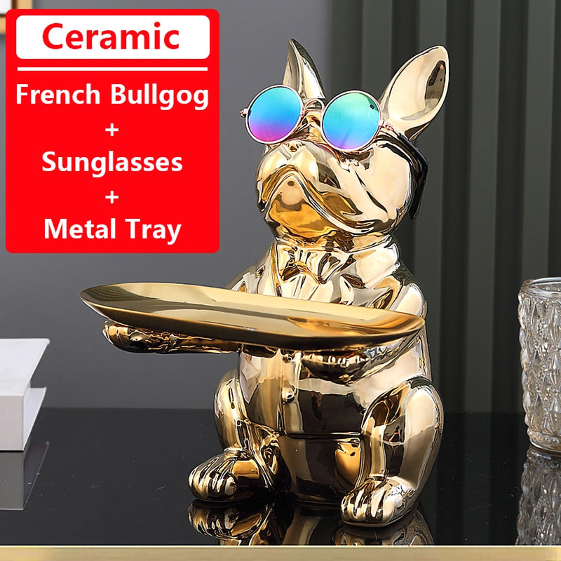 Coole Bulldogge, Statue, Tischdekoration, Modeskulptur, Heimdekoration, Multifunktions, Schreibtischaufbewahrung, Miniaturfigur, Münzbank