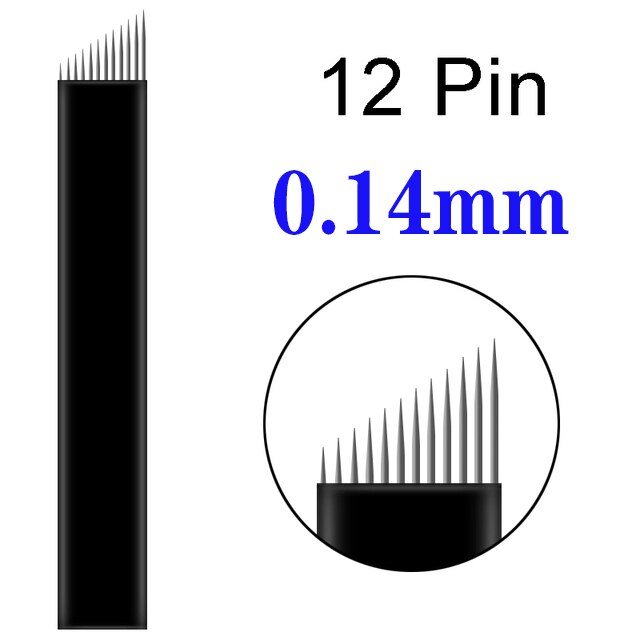 50/100pcs Microblading Needles NANO Black Manual Eyebrow Blades 0.16mm U SHape 12U 14U 16U 18U for Permanent Makeup Supplies