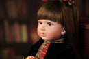 60cm Realistic Reborn Toddler Doll Soft Silicone Limb, Cloth Body Lifelike 24inch Princess Girl Baby Doll Birthday Gift