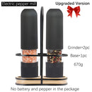 Automatic Salt Pepper Grinder Set Electric Plastic Ceramic Burr Mill For Herb Pepper Spice Adjustable Kitchen Grinding Gadgets