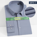 Camisa de vestir elástica antiarrugas para hombre, camisas de manga larga de fibra de bambú para hombre, Camisas sociales formales, camisas blancas sin bolsillo