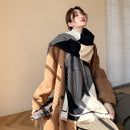 Bufanda de invierno de Cachemira para mujer, chales de Pashmina, bufandas gruesas con estampado de lujo, envolturas cálidas de marca para mujer, doble cara