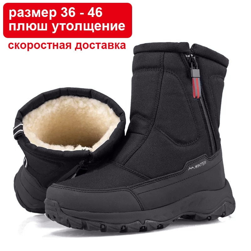 Men Boots 2023 Winter Shoes For Men Warm Snow Boots Mid-calf Men Warm Shoes Thick Plush Winter Boots For Men Women Cotton Shoes