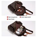 FOXER Damen Rucksack Unterschrift PVC Druck Mode Rucksack Dame Reiserucksack Weiblicher Retro Monogramm Business Laptop Rucksack