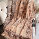 Warmer Winterschal Kaschmir Frauen Pashmina Design Druck Schals Wrap Weibliche Dicke Decke Weiche Bufanda Stolen 2022 Mode