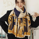 Warmer Winterschal Kaschmir Frauen Pashmina Design Druck Schals Wrap Weibliche Dicke Decke Weiche Bufanda Stolen 2022 Mode