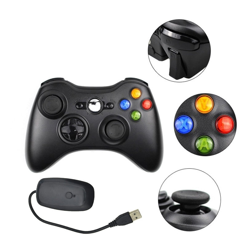 Controlador inalámbrico para Microsoft Xbox 360 con receptor de PC inalámbrico 2.4G Gamepad Joystick Controler