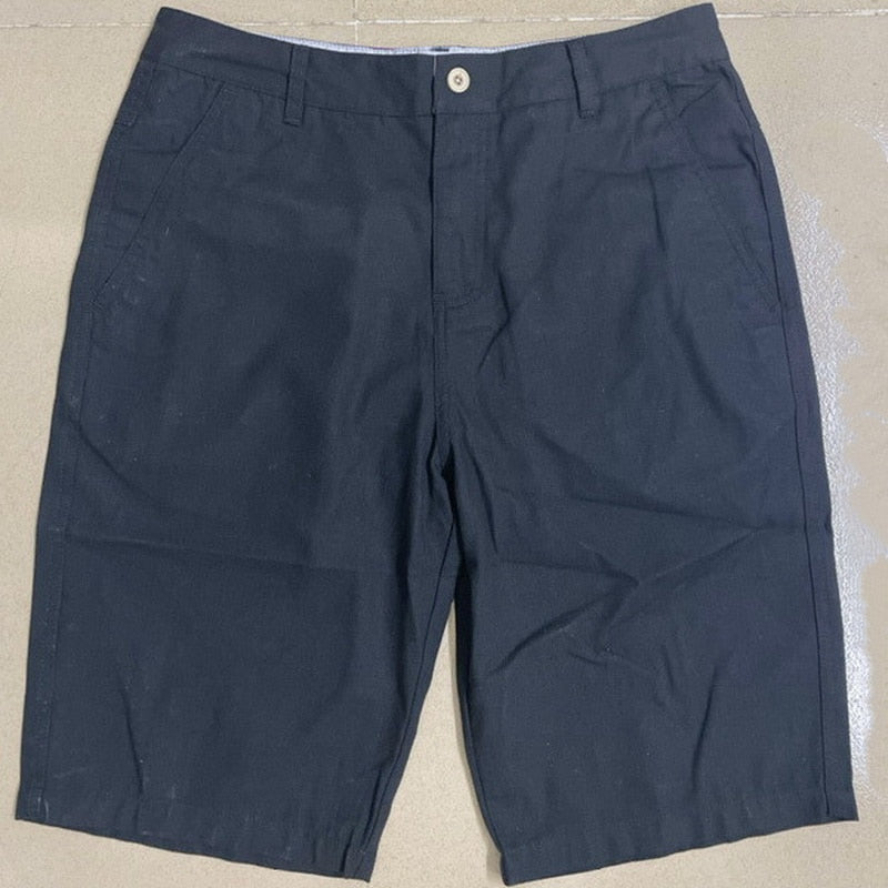 Pantalones cortos de lino nuevos de diseñador para hombre, pantalones cortos informales de playa para hombre, pantalones cortos Cargo sólidos de ocio salvaje para hombre, bermudas masculinas