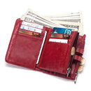 New Fashion Women Wallet Genuine Leather Lady Wallets Female Hasp Double Zipper Design Coin Purse ID Card Holder Short Wallet