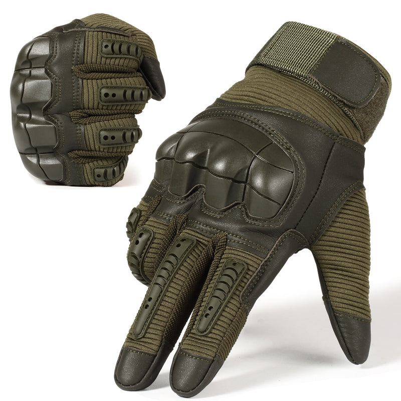 Touchscreen Tactical Rubber Hard Knuckle Vollfingerhandschuhe Military Army Paintball Airsoft Fahrradkampf PU Lederhandschuh Männer