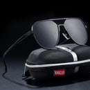 Barcur Oversize-Aluminium-Sonnenbrille Herren polarisiert Trending Styles Sonnenbrille Herren Antireflex-Oculos mit Box-Geschenk