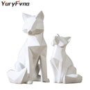YuryFvna Einfache weiße moderne abstrakte Skulptur Mode geometrische Fuchs Statue Desktop Ornamente kreatives Geschenk